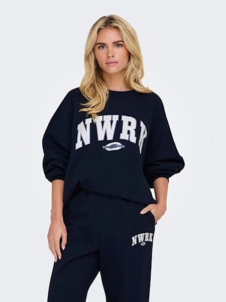 ONLY Bluza w kolorze granatowym rozmiar: XS. Niebieskie bluzy ONLY, xs, bez wzorów, z bawełny, bez ramiączek, bez kaptura. Za 48.39 zł.