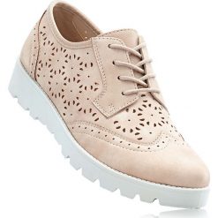 Buty sznurowane bonprix dymny różowy metaliczny. Baleriny marki bonprix. Za 99.99 zł.