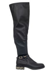 Liu Jo Kozaki w kolorze czarnym rozmiar: 39. Czarne kozaki Liu Jo, na zimę, bez wzorów, z okrągłym noskiem, bez obcasa, bez zapięcia. Za 430.95 zł.