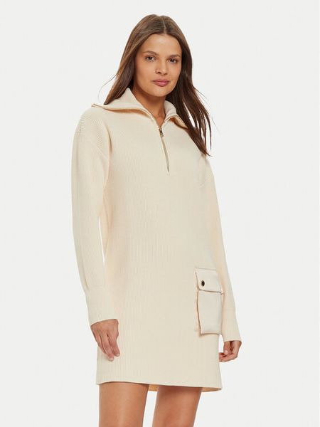 Liu Jo Sukienka dzianinowa WF4228 MS99E Beżowy Regular Fit. Brązowe sukienki Liu Jo, m, bez wzorów, z dzianiny, bez kołnierzyka, bez ramiączek. Za 499.99 zł.