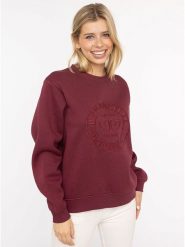 Zwillingsherz Bluza "Wild and Free" w kolorze bordowym rozmiar: L/XL. Czerwone bluzy Zwillingsherz, l, bez wzorów, bez ramiączek, bez kaptura. Za 228.92 zł.