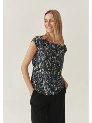 TATUUM Bluzka w kolorze granatowo-beżowym rozmiar: 44. Niebieskie bluzki Tatuum, bez wzorów, z wiskozy, bez kołnierzyka, bez ramiączek. Za 91.56 zł.