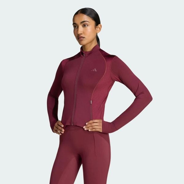 Bluza PrimeLift Essentials Workout Shine Zip. Czerwone bluzy bez kaptura adidas, l, bez wzorów, z elastanu, bez kaptura, climacool (adidas). Za 239.00 zł.