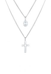 Elli Damski wisiorek krzyżowy Trend Wiara z kryształami cyrkonii w srebrze próby 925 Sterling Silver Naszyjniki 1 ct. Szare naszyjniki Elli, z materiału, z cyrkonią, srebrne. Za 378.99 zł.