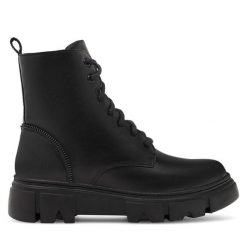 Trapery Lasocki. Czarne traperki Lasocki, bez wzorów, bez obcasa, bez zapięcia. Za 161.99 zł.