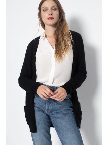 Perfect Cashmere Kaszmirowy kardigan "Pearl" w kolorze czarnym rozmiar: XXL. Czarne swetry Perfect Cashmere, xxl, bez wzorów, z kaszmiru, bez ramiączek. Za 409.45 zł.