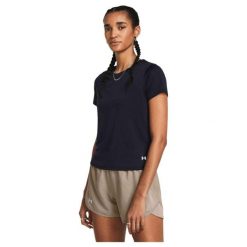 Koszulka Damska Sportowa Under Armour Launch Shortsleeve. Czarne t-shirty sportowe Under Armour, bez wzorów, bez ramiączek, do biegania. W wyprzedaży za 57.55 zł.