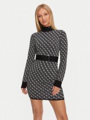 Guess Sukienka dzianinowa Lise W4BK43 Z37K0 Czarny Regular Fit. Czarne sukienki Guess, m, z aplikacjami, z dzianiny, bez kołnierzyka, bez ramiączek. Za 309.99 zł.