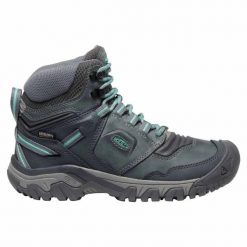 Buty trekkingowe damskie Keen Ridge Flex Mid WP. Szare buty trekkingowe Keen, bez wzorów, bez zapięcia. Za 548.55 zł.