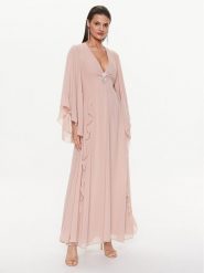 ViCOLO Sukienka wieczorowa TE0030 Beżowy Regular Fit. Brązowe sukienki ViCOLO, s, bez wzorów, z syntetyku, wizytowe, bez kołnierzyka, bez ramiączek. Za 369.99 zł.
