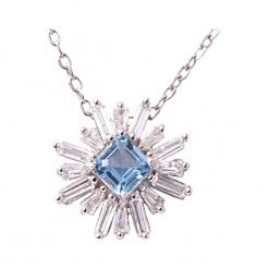 XARA Srebrny naszyjnik, wisiorek blue topaz, celebrytka 2,7 ct. Niebieskie naszyjniki Braccatta, z jeansu, z granatem, srebrne. Za 265.00 zł.