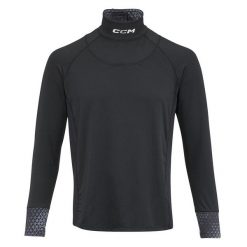 Ochraniacz szyi, bluza z długim rękawem, rozmiar JR/YT XL. Czarne bluzy CCM, s, bez wzorów, z materiału, bez ramiączek, bez kaptura. Za 337.00 zł.