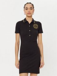 Versace Jeans Couture Sukienka codzienna 78HAOT01 Czarny Regular Fit. Czarne sukienki Versace Jeans Couture, na co dzień, xl, bez wzorów, z bawełny, bez kołnierzyka, bez ramiączek, proste. Za 399.99 zł.