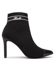 KARL LAGERFELD Botki KL31352 Czarny. Czarne botki KARL LAGERFELD, bez wzorów, z materiału, bez obcasa, na szpilce, bez zapięcia. Za 779.99 zł.