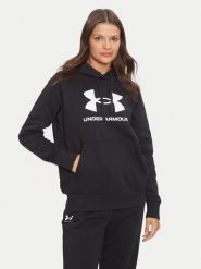 Under Armour Bluza Ua Rival Fleece Big Logo 1379501 Czarny Loose Fit. Czarne bluzy Under Armour, xl, bez wzorów, z bawełny, bez ramiączek, bez kaptura. Za 239.99 zł.