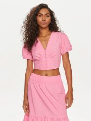 Vero Moda Bluzka Charlotte 10303653 Różowy Regular Fit. Czerwone bluzki Vero Moda, xs, bez wzorów, z bawełny, bez kołnierzyka, bez ramiączek. Za 69.99 zł.