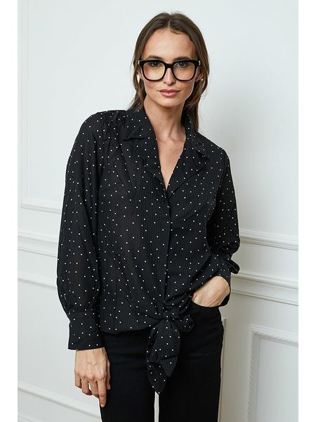 Joséfine Bluzka "Loomea" w kolorze czarno-białym rozmiar: L. Czarne bluzki Joséfine, l, bez wzorów, bez kołnierzyka, bez ramiączek. Za 66.00 zł.