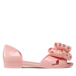 Sandały Melissa. Czerwone sandały Melissa, bez wzorów, bez obcasa, na płaskiej podeszwie, bez zapięcia. Za 199.99 zł.