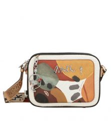 Pomarańczowa Stylowa Torebka Damska Anekke. Brązowe listonoszki Anekke, bez wzorów, z materiału, eleganckie, na ramię, z nadrukiem, bez dodatków. Za 369.00 zł.