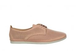 Półbuty Bayla-161 158 23702 Nude 161485, Różowy, Skóra naturalna - 38. Czerwone półbuty wsuwane Bayla, na lato, bez wzorów, z materiału, bez obcasa. W wyprzedaży za 179.10 zł.