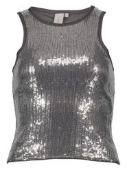 ONLY Top w kolorze srebrnym rozmiar: S. Szare topy ONLY, s, bez wzorów, bez kołnierzyka, bez ramiączek. Za 43.37 zł.