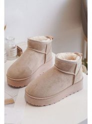 Rock & Joy Botki zimowe w kolorze beżowym rozmiar: 32. Brązowe botki Rock & Joy, bez wzorów, z materiału, rockowe, bez obcasa, bez zapięcia. Za 108.74 zł.