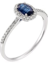 ATELIER DU DIAMANT Złoty pierścionek z diamentami i szafirem rozmiar: 48. Niebieskie pierścionki ATELIER DU DIAMANT, z diamentem, złote. Za 1,696.99 zł.