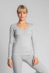 Bluzka Bawełniana z Długim Rękawem - Popielata. Szare bluzki MOE, l, bez wzorów, z bawełny, bez kołnierzyka, bez ramiączek. Za 249.90 zł.