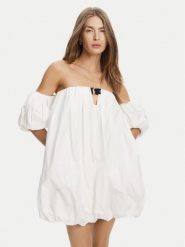 PINKO Sukienka letnia 105211 A2LD ZZ1 Biały Regular Fit. Białe sukienki Pinko, l, bez wzorów, z bawełny, bez kołnierzyka, bez ramiączek. Za 1,329.00 zł.