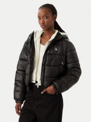 Calvin Klein Jeans Kurtka zimowa LV047G507G Czarny Cropp Fit. Czarne kurtki Calvin Klein Jeans, na zimę, xl, bez wzorów, z jeansu, bez kaptura. Za 849.99 zł.