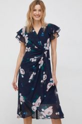 Dkny sukienka kolor granatowy mini rozkloszowana. Niebieskie sukienki DKNY, m, bez wzorów, bez kołnierzyka, bez ramiączek, mini, rozkloszowane. Za 789.99 zł.