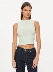 Guess Bluzka Ofelia W4GP52 KBYN0 Zielony Regular Fit. Zielone bluzki Guess, xl, z aplikacjami, z syntetyku, bez kołnierzyka, bez ramiączek. Za 129.99 zł.