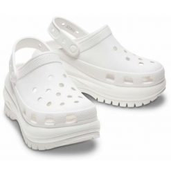 Klapki Crocs Mega Crush Clog 207988-100 białe. Białe klapki bez wzorów, casualowe, bez obcasa, na platformie, bez zapięcia. Za 544.84 zł.