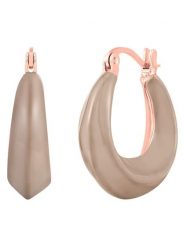 Yokoamii Pozłacane kolczyki-kreole rozmiar: onesize. Brązowe kolczyki Yokoamii, metalowe. Za 34.99 zł.