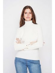 C& Jo Golf w kolorze białym rozmiar: 38. Białe swetry C& Jo, bez wzorów, ze splotem, klasyczne, bez ramiączek. Za 126.75 zł.