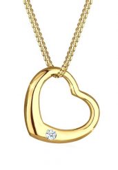 Elli DIAMONDS Damski wisiorek serce z diamentem (0,03 ct.), srebro 925 Sterling Silver Naszyjniki 1 ct. Szare naszyjniki Elli DIAMONDS, z materiału, z diamentem, srebrne. Za 548.99 zł.
