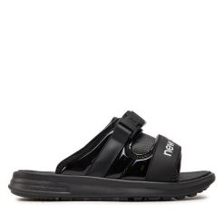 Klapki New Balance. Czarne klapki New Balance, bez wzorów, bez obcasa, bez zapięcia. Za 149.99 zł.