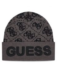 Guess Czapka AM9695 POL01 Czarny. Czarne czapki zimowe Guess, z aplikacjami, z nylonu. Za 154.99 zł.