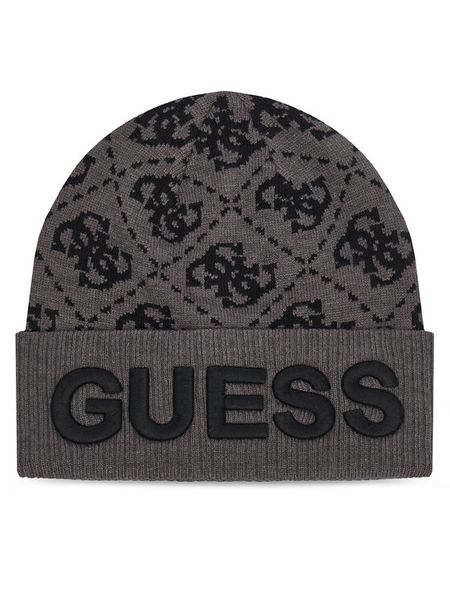 Guess Czapka AM9695 POL01 Czarny. Czarne czapki zimowe Guess, z aplikacjami, z nylonu. Za 154.99 zł.