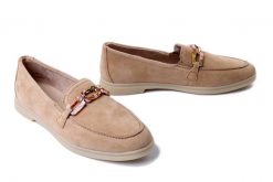 RIEKER REMONTE D2F00-62 beige, półbuty damskie. Brązowe półbuty wsuwane Rieker Remonte, bez wzorów, ze skóry, bez obcasa, na obcasie. Za 339.92 zł.