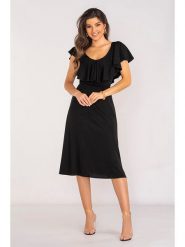 Awama Sukienka w kolorze czarnym rozmiar: XL. Czarne sukienki Awama, xl, bez wzorów, bez kołnierzyka, bez ramiączek, midi. Za 96.83 zł.