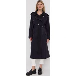 Victoria Beckham płaszcz wełniany kolor granatowy przejściowy oversize. Niebieskie płaszcze VICTORIA BECKHAM, bez wzorów, z wełny, bez kaptura. W wyprzedaży za 3,239.90 zł.