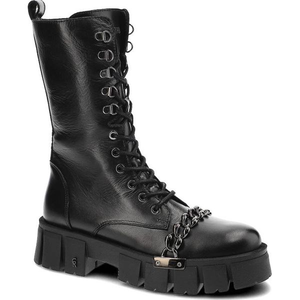 Czarne Botki Carinii Modne Skórzane Buty. Czarne botki Carinii, bez wzorów, z jeansu, klasyczne, przed kolano, bez obcasa, bez zapięcia. Za 469.00 zł.