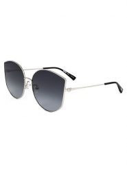 Moschino Damskie okulary przeciwsłoneczne w kolorze srebrno-granatowym rozmiar: 64. Niebieskie okulary przeciwsłoneczne MOSCHINO, bez wzorów, z tworzywa sztucznego, metalowe. Za 259.95 zł.