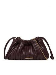 Calvin Klein Torebka Plisse Mini Drawstring Bag LV04F3077G Bordowy. Czerwone listonoszki Calvin Klein, bez wzorów, ze skóry, bez dodatków. Za 369.99 zł.