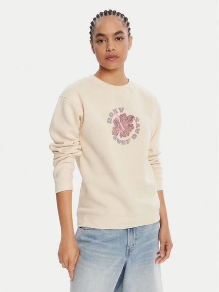 Roxy Bluza Vl Surf Stoked Hoodie Brushed ERJFT05028 Beżowy Regular Fit. Brązowe bluzy Roxy, m, bez wzorów, z bawełny, bez ramiączek, bez kaptura. Za 129.99 zł.