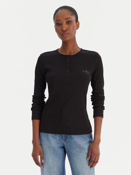 Calvin Klein Jeans Bluzka LV047E201G Czarny Regular Fit. Czarne bluzki Calvin Klein Jeans, xl, bez wzorów, z bawełny, bez kołnierzyka, bez ramiączek. Za 289.99 zł.