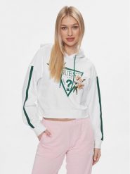 Guess Bluza Zoey V4GQ04 KC6V1 Biały Regular Fit. Białe bluzy Guess, m, z aplikacjami, z bawełny, bez kaptura. Za 179.99 zł.