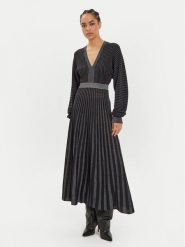 Pinko Sukienka dzianinowa Bastet 104442 A28U Czarny Regular Fit. Czarne sukienki Pinko, xl, bez wzorów, z dzianiny, bez kołnierzyka, bez ramiączek. Za 769.99 zł.