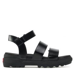 Sandały Vans. Czarne sandały Vans, bez wzorów, bez obcasa, na płaskiej podeszwie, bez zapięcia. Za 319.99 zł.